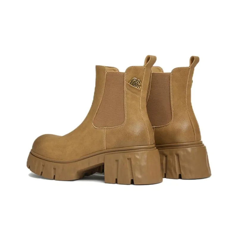 TATA Chelsea Boots Women's Dark Brown/Yellow Brown-5