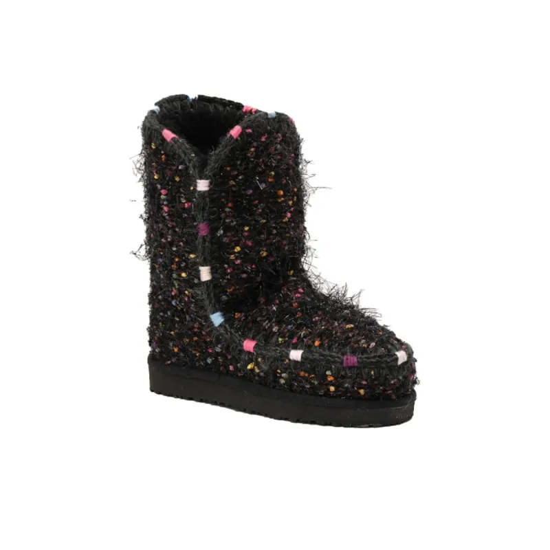 K.D.KENAZ Cloudy Mountain Collection Warm Slip Resistant Coverage Crew Snow Boots Women's Black-5