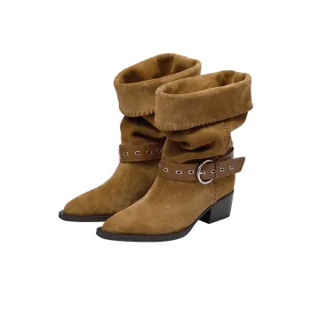 BREAD TREE Slouch Boots 4.5cm Women's Cocoa Brown
