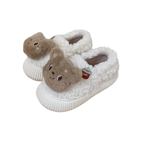 SHIGUDE Cotton Home Slippers Women's White