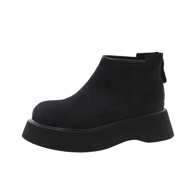 OBWA Warm Wear Resistant Height Increasing Slip Resistant Coverage Short Snow Boots Women's-0