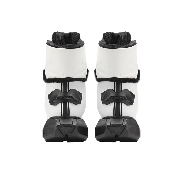 NORVINCY Snow Boots Unisex Black White-3