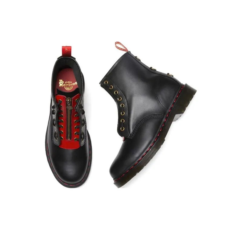 Dr.Martens 1460 Year Of The Rabbit Leather Lace Up Boots 'Black Red'-3