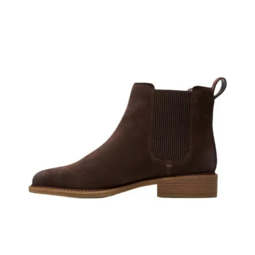 Clarks Short Chelsea Boots Women's Dark Brown