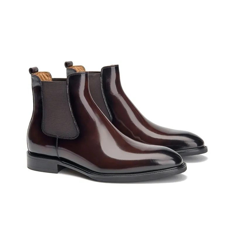 Beau Today Cow Leather Short Chelsea Boots 2.8cm Men's-5