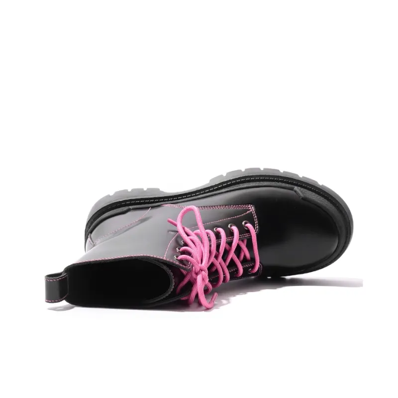 STEVE MADDEN Martin Boots Women's Black/Rose Red-3