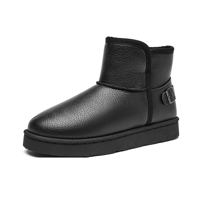 Warrior Warm And Wear Resistant Short Snow Boots Men's Black-1