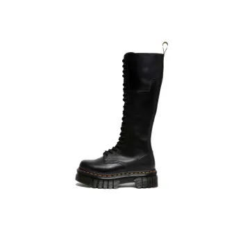 Dr.Martens Audrick 20 Eye Leather Knee High Platform Boots 'Black' Women's