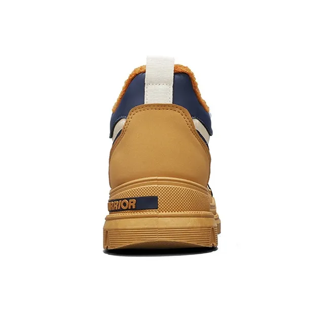 Warrior Warm Snow Boots Men's Beige Yellow Dark Blue-4