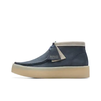 Clarks Originals Wallabee Cup Boot Blue Nubuck Khaki