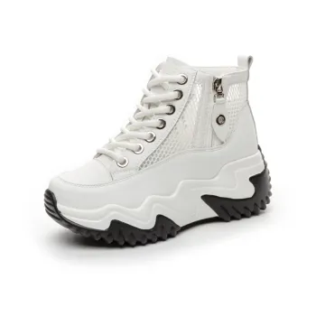 CHOVO Ankle Boots Women's White Black/Light Coffee
