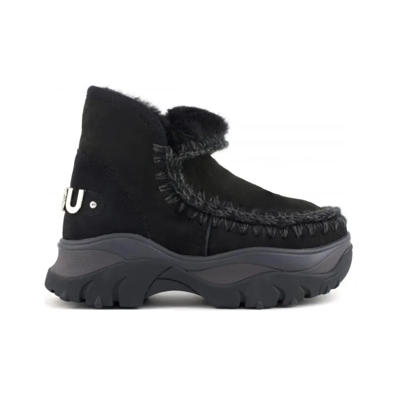 MOU Eskimo Warm And Wear-Resistant Short Snow Boots Women's Black-1