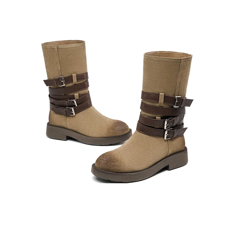 EBLAN Ankle Boots Women's Khaki-2
