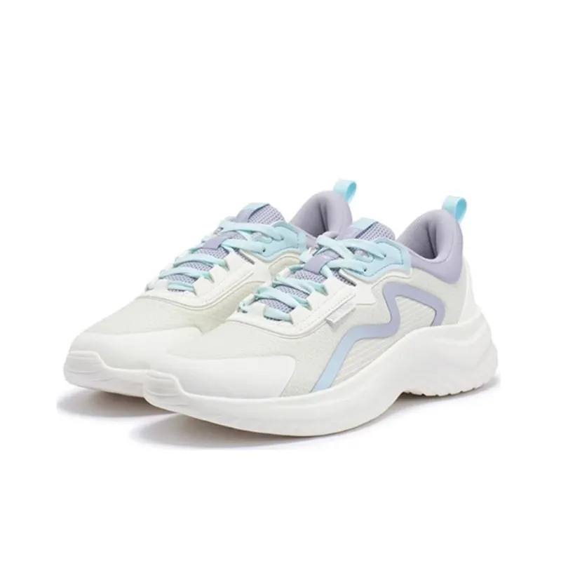 361° Anti Slip Wear Resistant Low Top Running Shoes Women's Purple White-1