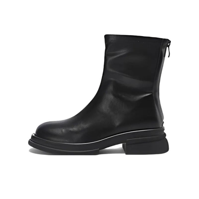 DAPHNE Ankle Boots Women's Black/Milk Tea-0