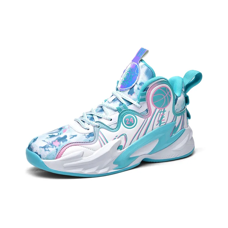BIANSULONG Anti Slip And Wear Resistant Support High Top Basketball Shoes Unisex White Moon-1