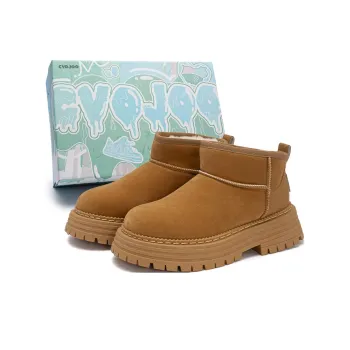 CVOJOO Fleece Lined Fall And Winter Ankle Boots Warm Height Increasing Short Snow Boots Women's