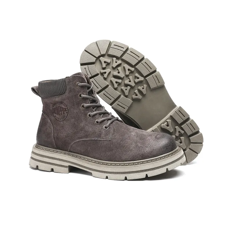 TRUMPPIPE Short Mid Calf Martin Boot Men's Camel-4