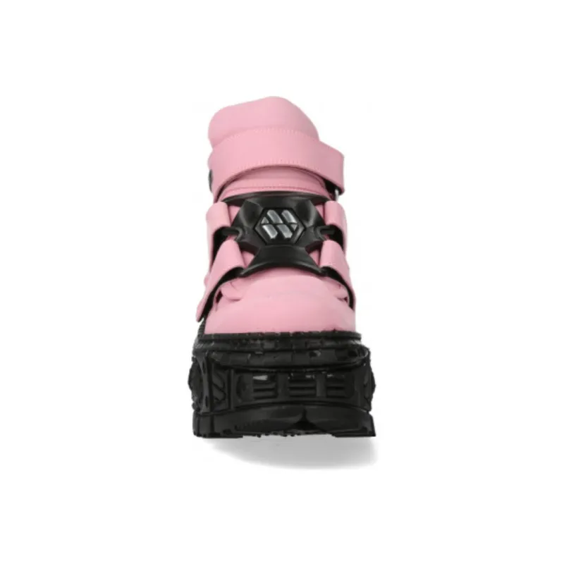 NEW ROCK Ankle Boots 10cm Unisex Pink-5