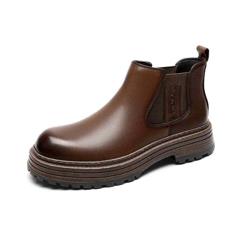 CROWN Chelsea Boots Men Dark Brown-11