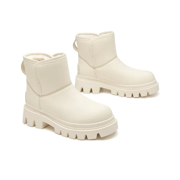 Beau Today Synthetic Leather Warm Crew Snow Boots Women's-7