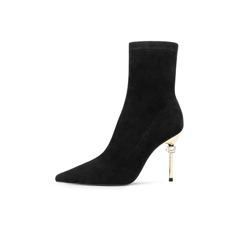 JOOC Ankle Boots Women's Sexy Black-1