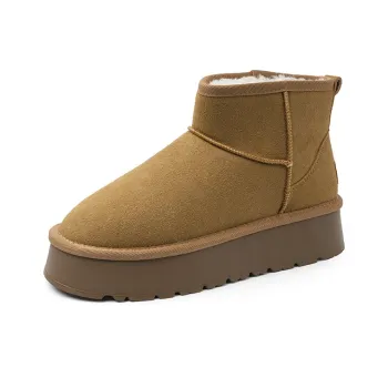 Warrior Warrior Warm And Wear Resistant Short Snow Boots Women's Camel
