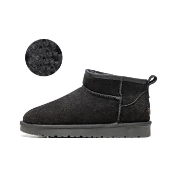 Little Red Man Warm Coverage Short Snow Boots Men's Black