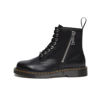 Dr.Martens 1460 Zip Black Polished Smooth Crew Martin Boot Unisex Black