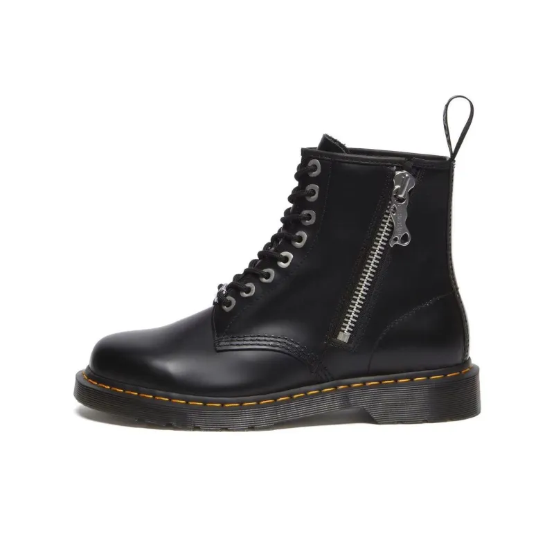 Dr.Martens 1460 Zip Black Polished Smooth Crew Martin Boot Unisex Black-0