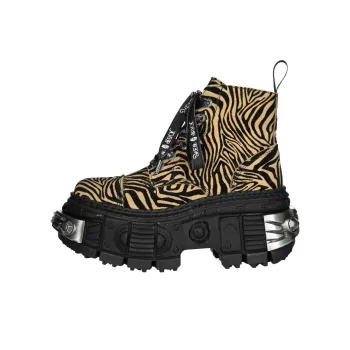 NEW ROCK Ankle Boots 10cm Leopard