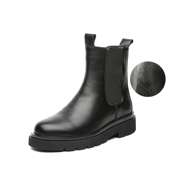 WEISHIBANGWEI Crew Chelsea Boots Medium Heel Men's-13