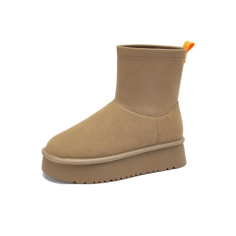 DAPHNE Thermal Coverage Height Increasing Abrasion Resistant Slip Resistant Short Snow Boots Women's-4