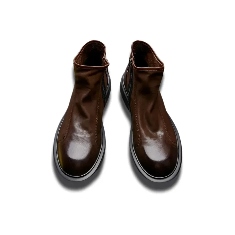 LEYGMENLG Ankle Boots Men Black/Coffee/Yellow Brown/Silver-17