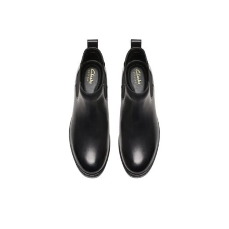 Clarks Short Chelsea Boots Women's Black-3