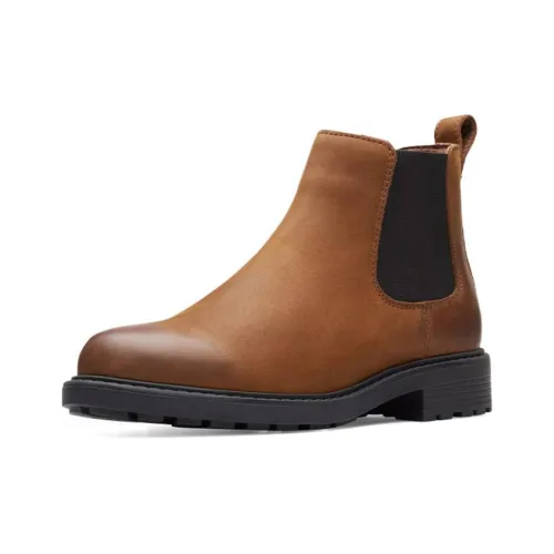 Clarks Short Chelsea Boots Women's Brown