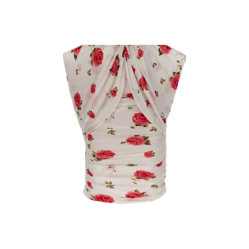Magda Butrym Ruched Flower Appliqué Wrapped Dress-5