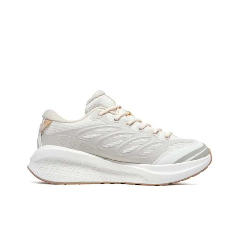 361° Type Anti Slip Wear Resistant Low Top Casual Running Shoes Women's White Beige-1