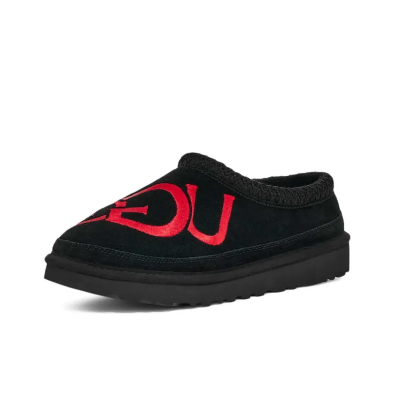 UGG Tasman Logo Slipper Black / Samba Red-2