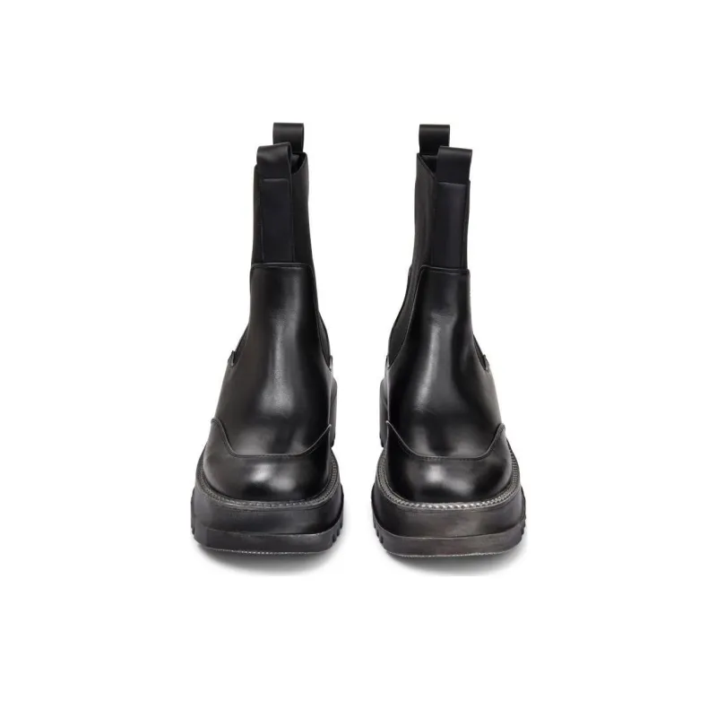 TOOMANYSHOES London Street Corner Short Chelsea Boots Women's Black-3