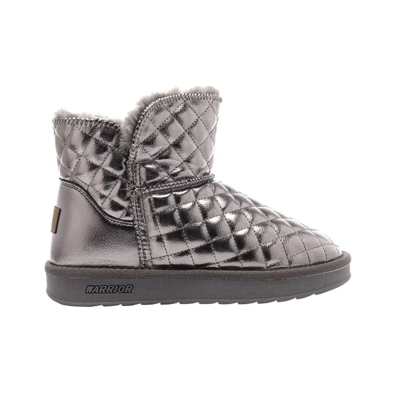 Warrior Thickened And Fleece Lined Warm Short Snow Boots Women's Gold-1