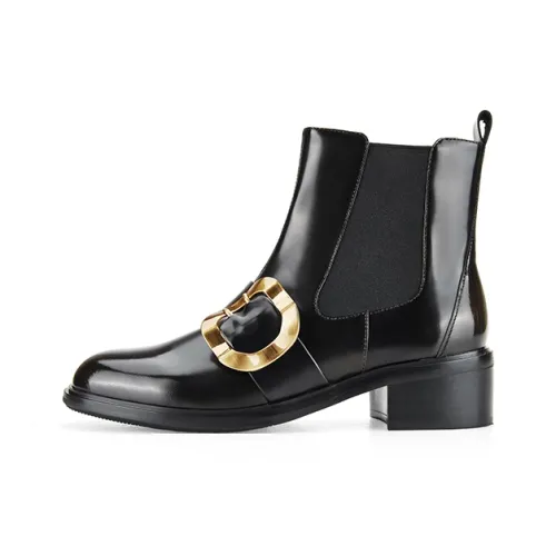 D FUSE SCANDINAVIA Short Chelsea Boots 4.5cm Women's Black