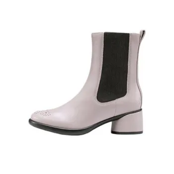 Ecco Short Chelsea Boots 5cm Women's Gray Pink