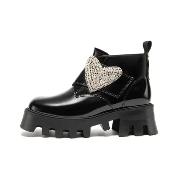 MIO Ankle Boots Women's Black/Black White Blue/Black Fleece Lined