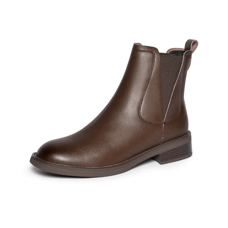 Reemoor Short Chelsea Boots 3.5CM Women's Brown-1