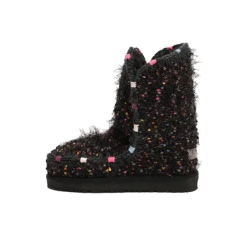 K.D.KENAZ Cloudy Mountain Collection Warm Slip-Resistant Coverage Crew Snow Boots Women's Black