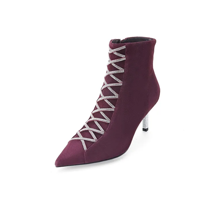 D FUSE SCANDINAVIA Ankle Boots High Heels 5 8cm Women's-6