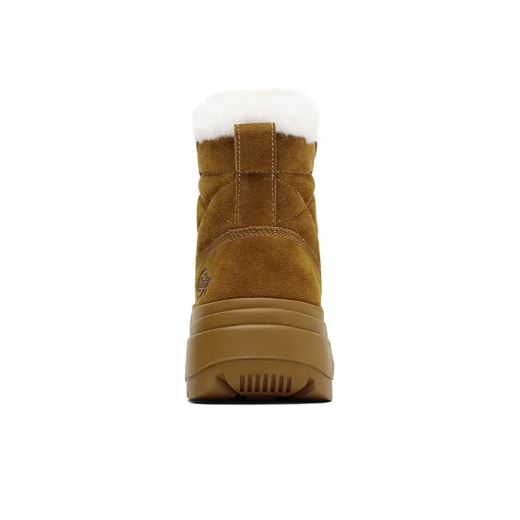 Dickies Warm Wear Resistant Height Increasing Coverage Short Mid Calf Snow Boots 5cm Women's Brown-3