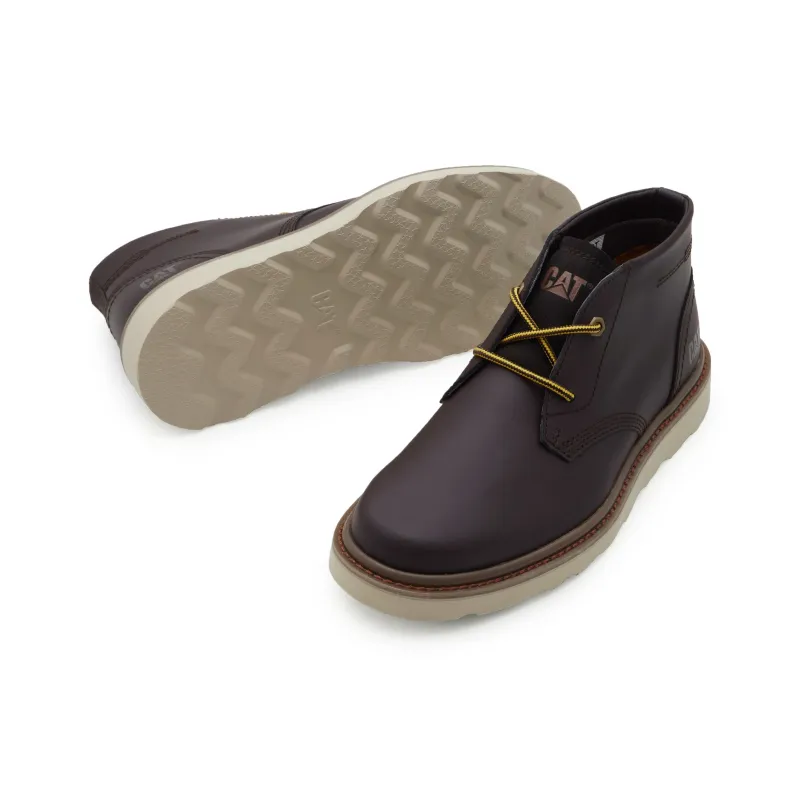 CAT Abrasion Resistant Height Increasing Slip Resistant Short Outdoor Boots Men's Dark Brown-2