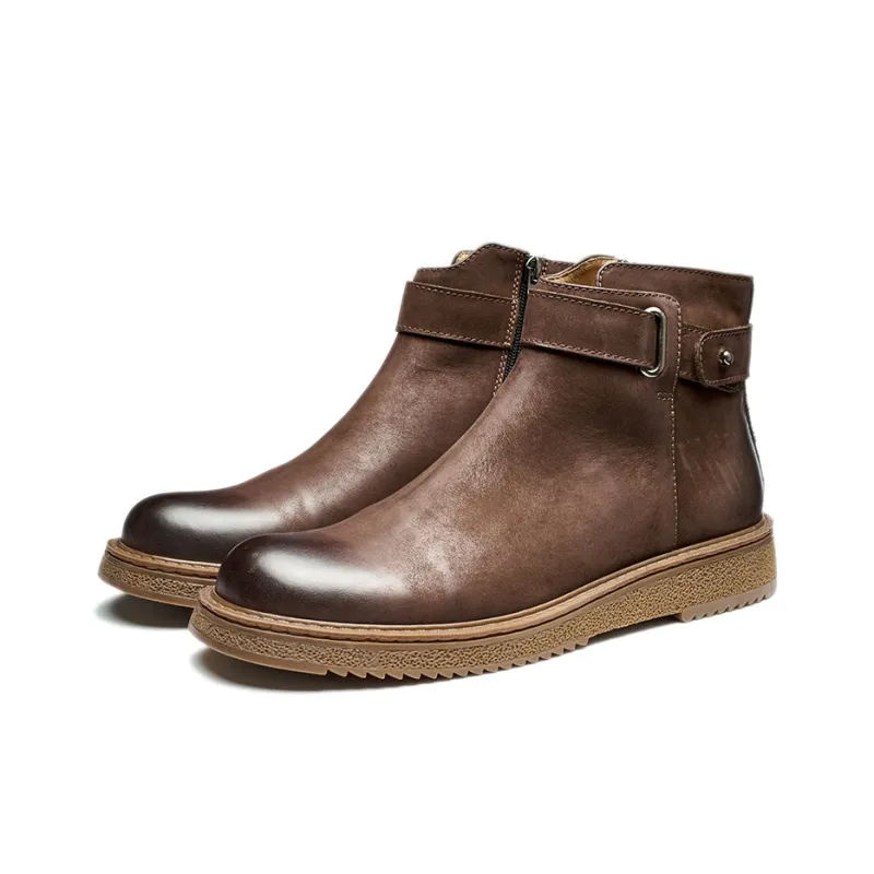 MANSA Chelsea Boots Short British Vintage Fashion-8